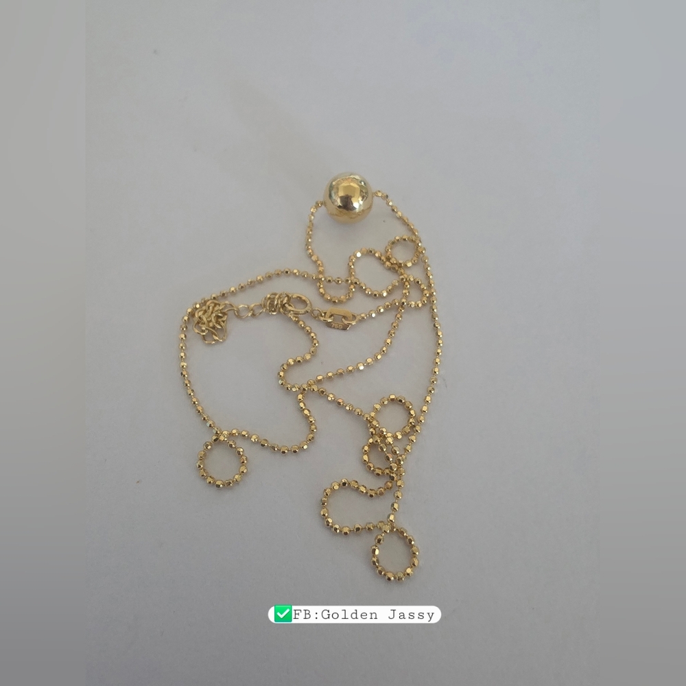 18k Real Gold Ball Necklace - image 7